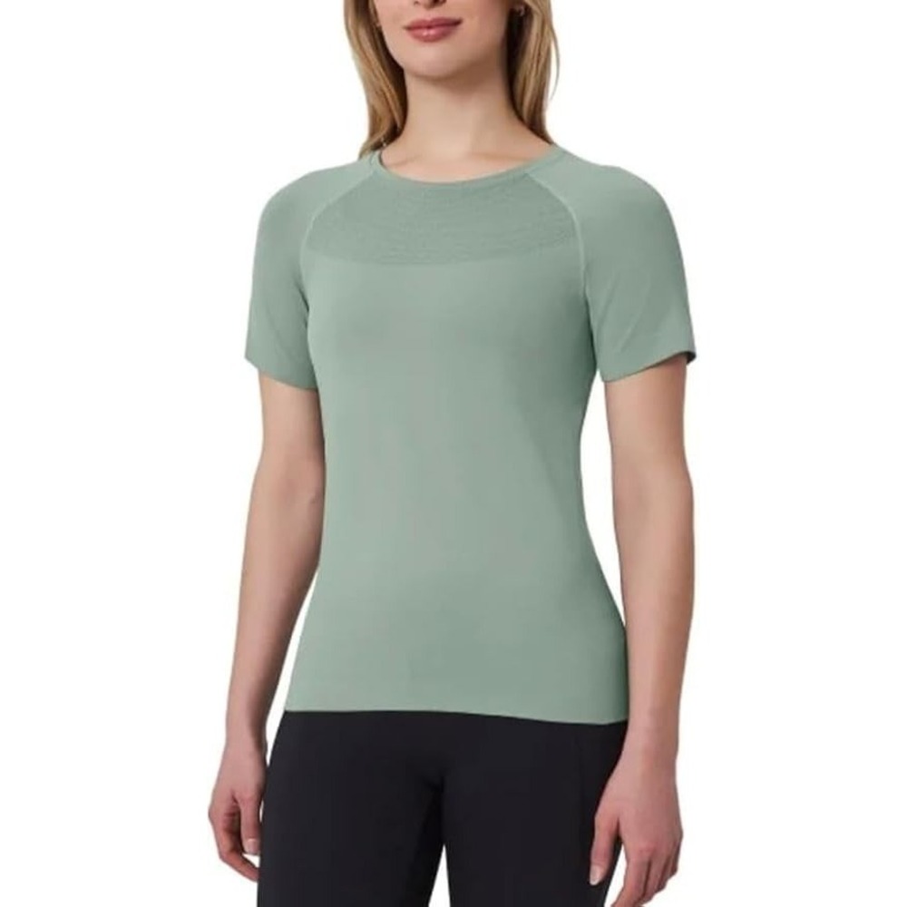 Mondetta Women's Fitted Active Seamless Short Sleeve T-Shirt, Green, Large, New